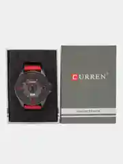 Красный мужские наручные часы Curren 8305 с календарем в подарочной упаковке