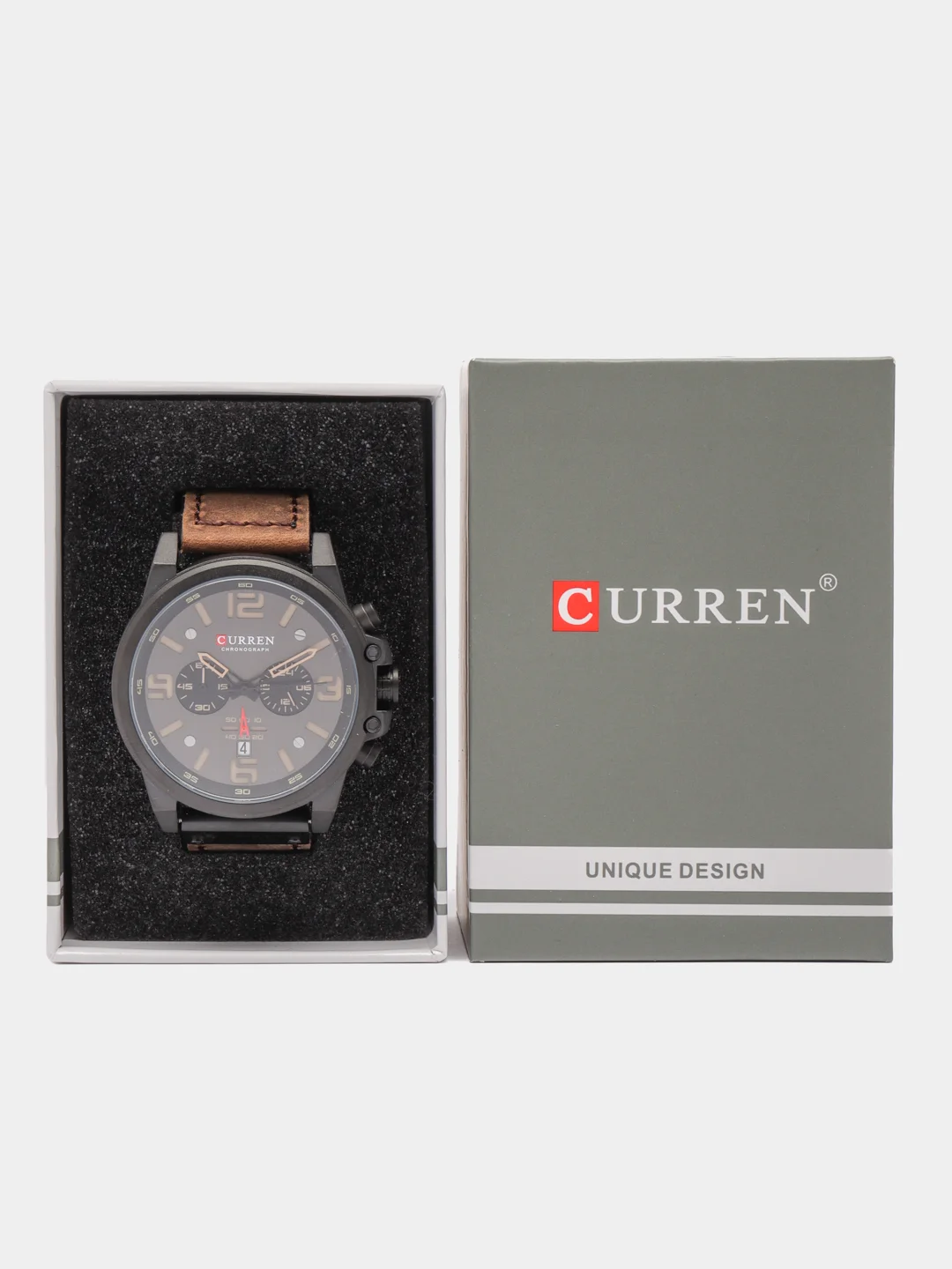 Коричневый мужские наручные часы Curren 8314 в подарочной упаковке