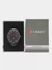 Черный мужские наручные часы Curren 8316 с календарём в подарочной упаковке