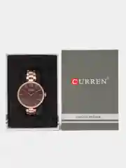 Коричневый женские наручные часы Curren 9017 в подарочной упаковке