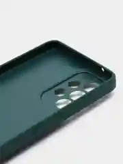 Тёмно-зелёный чехол Samsung Galaxy A53, Самсунг Галакси А53, силиконовый, под кожу, с кольцом