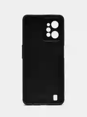 Темно-синий чехол Realme C31 / Реалми С31, силиконовый, под кожу, с кольцом