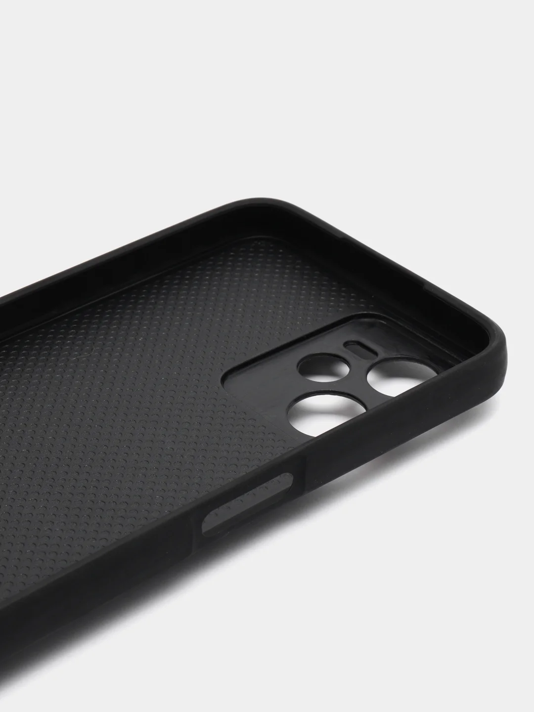Темно-синий чехол для Realme C35 / Реалми С35, силиконовый, под кожу, с кольцом