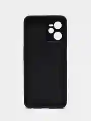 Темно-синий чехол для Realme C35 / Реалми С35, силиконовый, под кожу, с кольцом