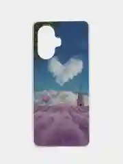 Лавандовый чехол Realme 10 Pro Plus (Реалми 10 Про Плюс), силиконовый, с рисунком