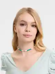 Бирюзовый цепочка-чокер женская, из цветных бусин, для девочек