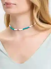 Бирюзовый цепочка-чокер женская, из цветных бусин, для девочек