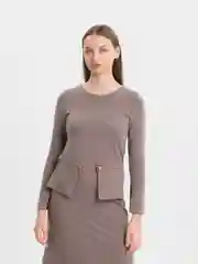Бежевый меланж платье женское