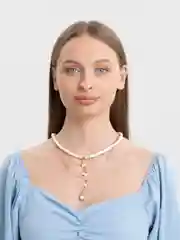 Белый многослойная цепочка с подвесками, чокер, морская