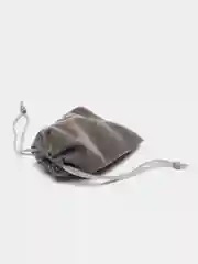 Серый бархатный подарочный мешочек