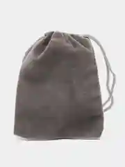 Серый бархатный подарочный мешочек