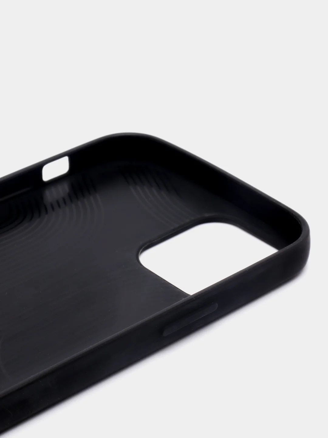 Черный чехол для iPhone 12/12 Pro с кожаной вставкой