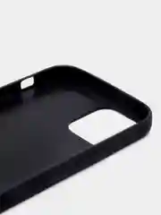 Черный чехол для iPhone 12/12 Pro с кожаной вставкой