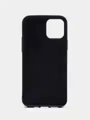 Черный чехол для iPhone 12/12 Pro с кожаной вставкой