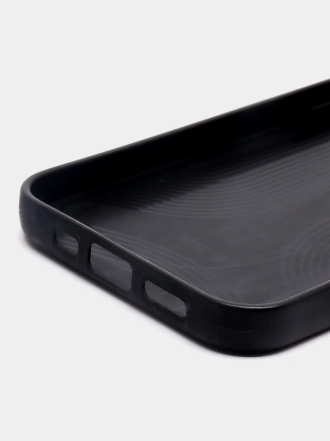 Черный чехол для iPhone 12/12 Pro с кожаной вставкой