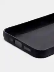Черный чехол для iPhone 12/12 Pro с кожаной вставкой