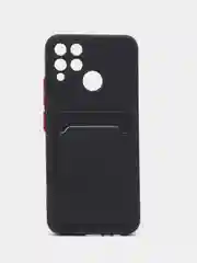 Черный чехол Realme C25 Realme C25S Реалми С25 С25С с карманом для карт