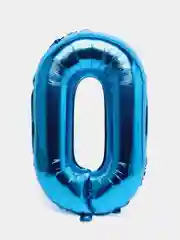 Синий воздушный шар Цифра фольгированный 80см ,1,2,3,4,5,6,7,8,9,0