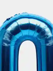 Синий воздушный шар Цифра фольгированный 80см ,1,2,3,4,5,6,7,8,9,0
