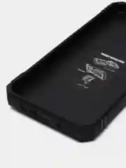 Черный чехол для Samsung Galaxy A14, противоударный, с металлической подставкой-кольцом