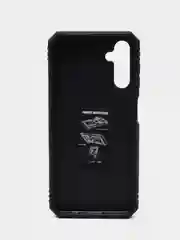 Черный чехол для Samsung Galaxy A14, противоударный, с металлической подставкой-кольцом