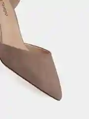 Бежевый туфли велюровые на каблуке El Tempo