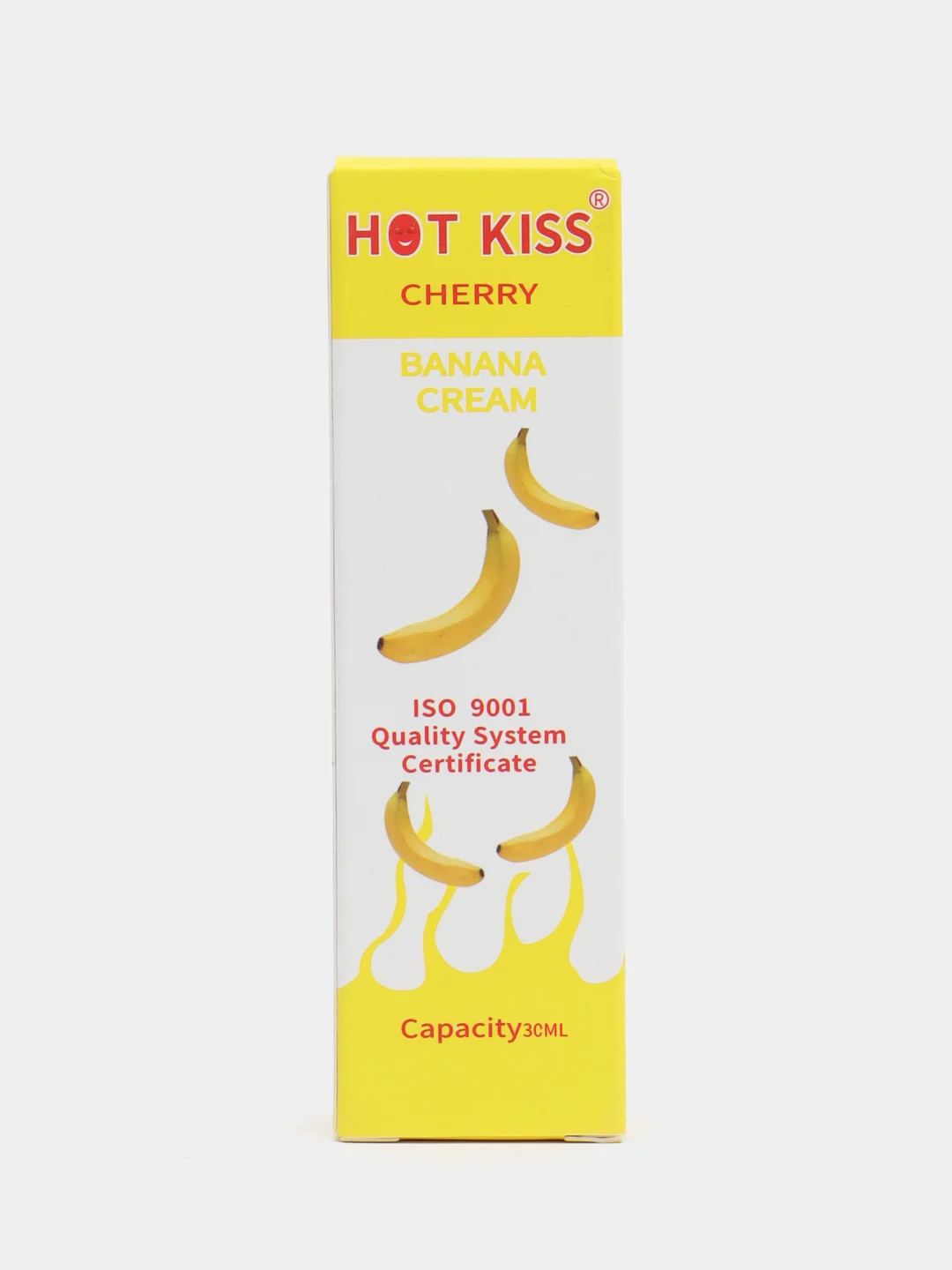 Желтый интимный лубрикант смазка Hot Kiss на водной основе для пениса и дилдо, гель-смазка