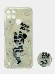 Чехол для Realme C21Y, Realme C25Y, Реалми С21У, С25У пластиковый, с рисунком и попсокетом