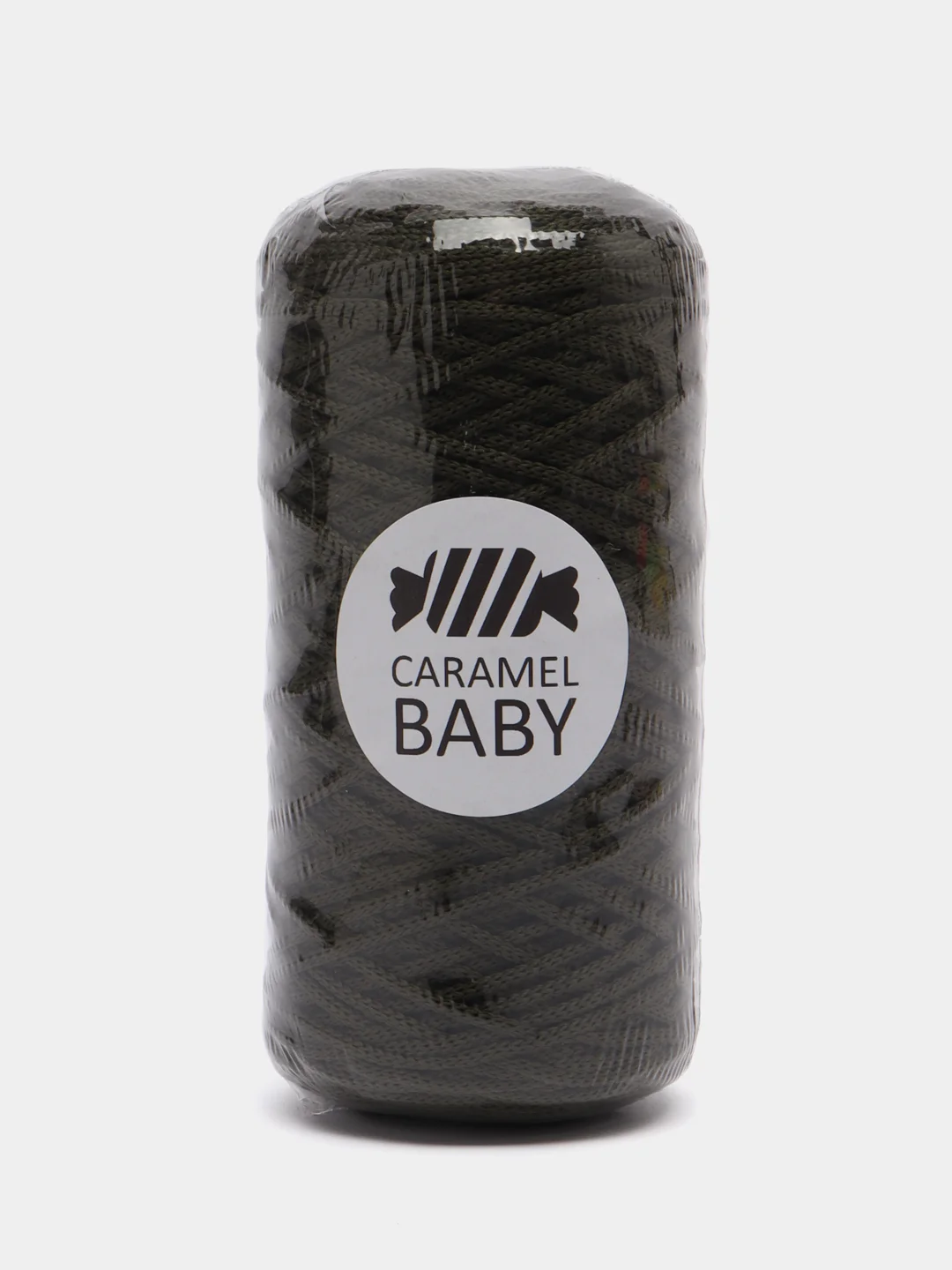 Приглушённый хаки шнур Caramel Baby, полиэфирный, 2 мм, 200 метров для вязания и макраме