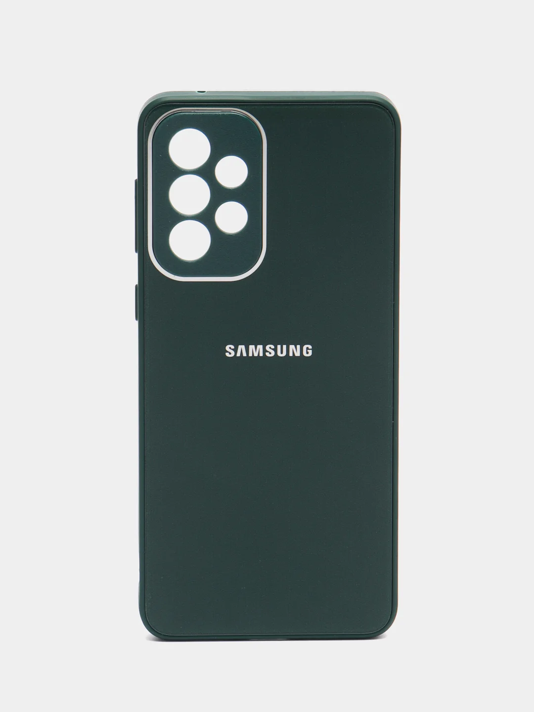 Тёмно-зелёный чехол для Samsung Galaxy A33 / Самсунг Галакси А33, пластиковый, глянцевый, под стекло