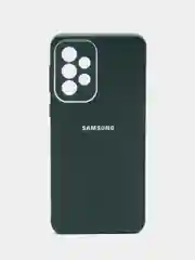 Тёмно-зелёный чехол для Samsung Galaxy A33 / Самсунг Галакси А33, пластиковый, глянцевый, под стекло