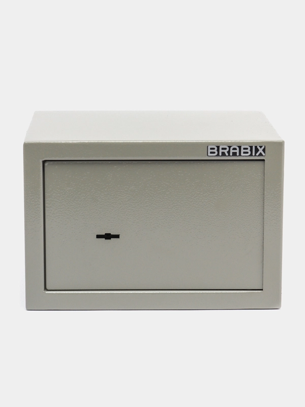 Сейф маленький мини мебельный для денег и документов Brabix, 180х270х236мм, ключевой замок