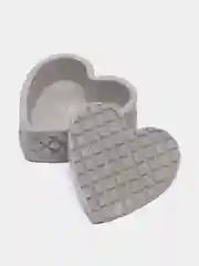 Серый шкатулка "Сердечко", с крышкой