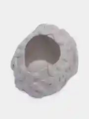 Белый бетонное кашпо, в форме черепа