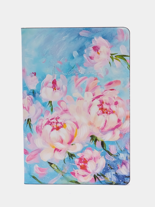 Блокнот А5 143x210 BRAUBERG VISTA Pink flowers, под кожу, гибкий, срез фольга 80л, 112075