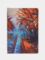 Блокнот А5 143х210 BRAUBERG VISTA Aqua Autumn, под кожу, гибкий 80л, 112072