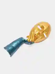 Синий женская брошь "Маска"