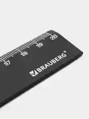 Линейка пластиковая школьная измерительная для черчения 20 см BRAUBERG непрозрачная,210775
