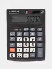Калькулятор настольный электронный STAFF PLUS STF-222, компактный (138x103мм), 250419