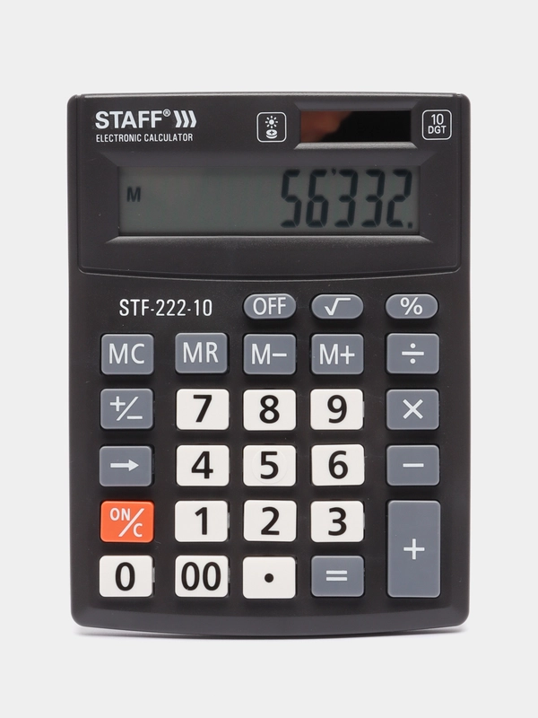 Калькулятор настольный электронный STAFF PLUS STF-222, компактный (138x103мм), 250419