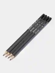 Карандаши простые чернографитные BRAUBERG 4 шт., HB, с ластиком, корпус черно-серый, 181718