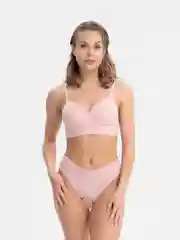 Розовый женский топ + трусы-стринги