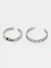 Серебряный женские кольца, регулируемые, набор из 3 шт