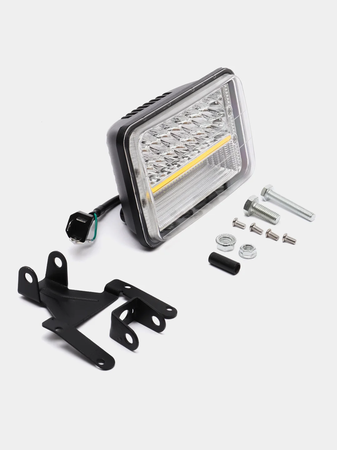 Фара светодиодная OFF ROAD 12V/24V 126W 6000К SKYWAY 42 диода Б+Д свет (Н4) S07201071