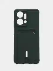 Тёмно-зелёный чехол для Huawei Honor X7a (Хуавей Хонор Х7а) силиконовый, с карманом для карты