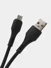 Черный кабель силиконовый Micro-USB