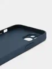 Синий чехол для iPhone (Айфон) 13, 14, Pro, силиконовый, матовой, стеклянная панель