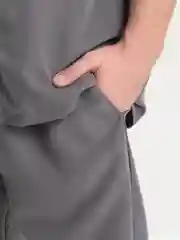 Серый мужской летний комплект, рубашка и шорты, oversize