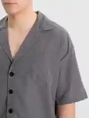 Серый мужской летний комплект, рубашка и шорты, oversize