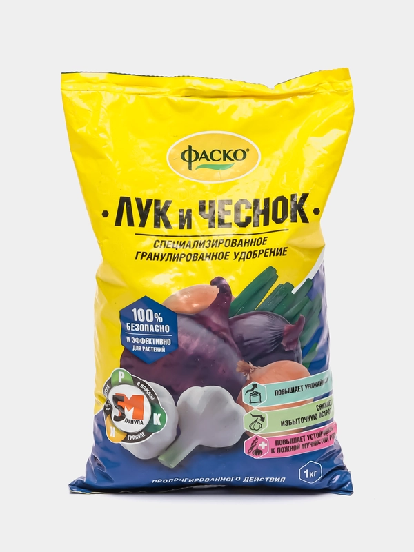 Для лука и чеснока, 1 кг, 5М, минеральное удобрение Фаско+